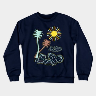 Tropical Sea Waves Crewneck Sweatshirt